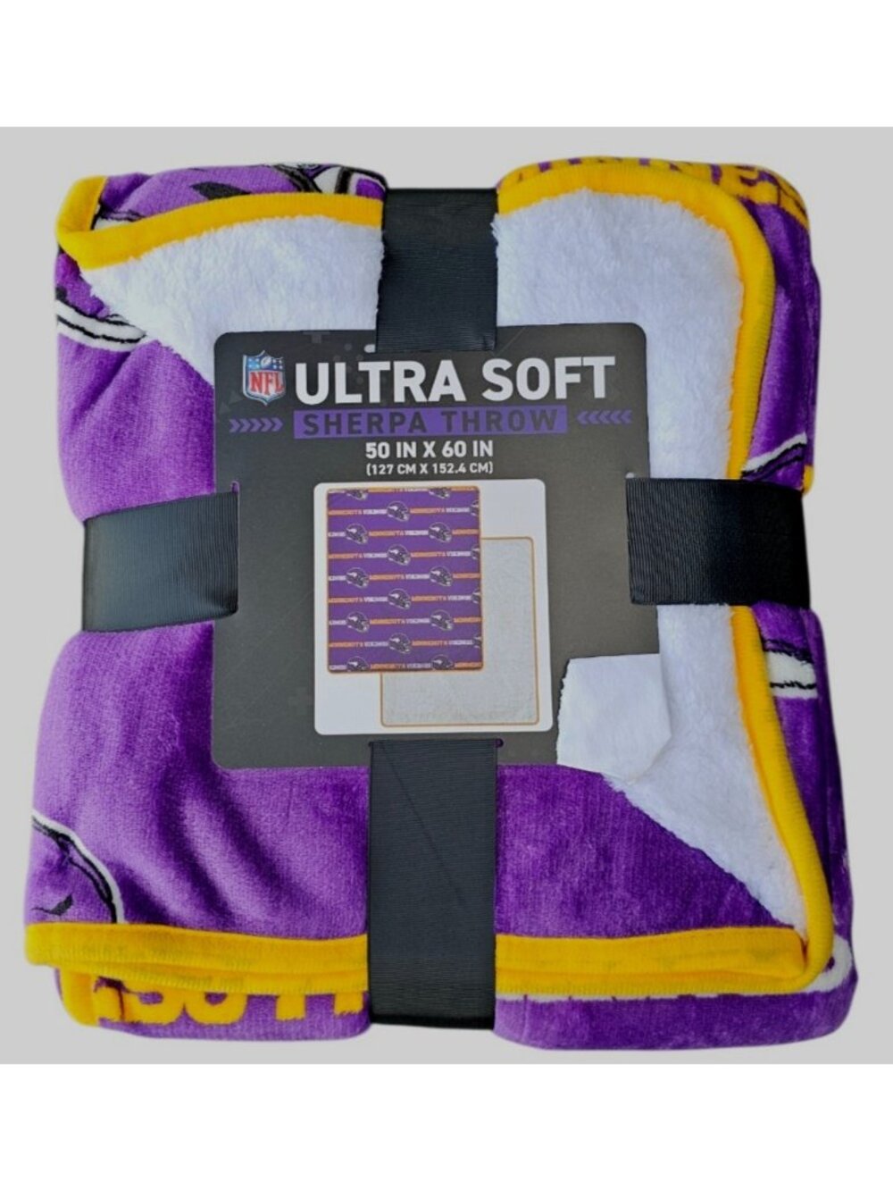 Minnesota Vikings Sherpa Throw Blanket Ultra Supersoft 60"x50" 100% Poly New NFL